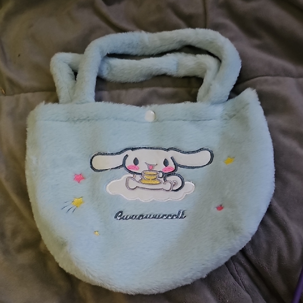 Blue Plush Kids Tote Bag
